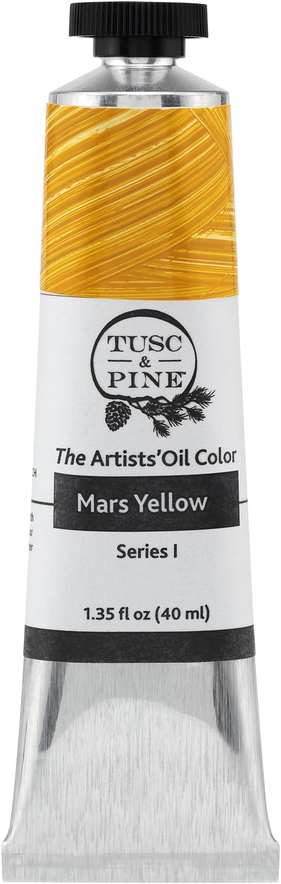 Tusc & Pine Artist Oil Paint - Mars Yellow, 40 ml, Non-Yellowing, Rich & Creamy Consistency, Maximum Pigment Load, Small Batch Milled Oil Paints Made in the USA for Professional Artists