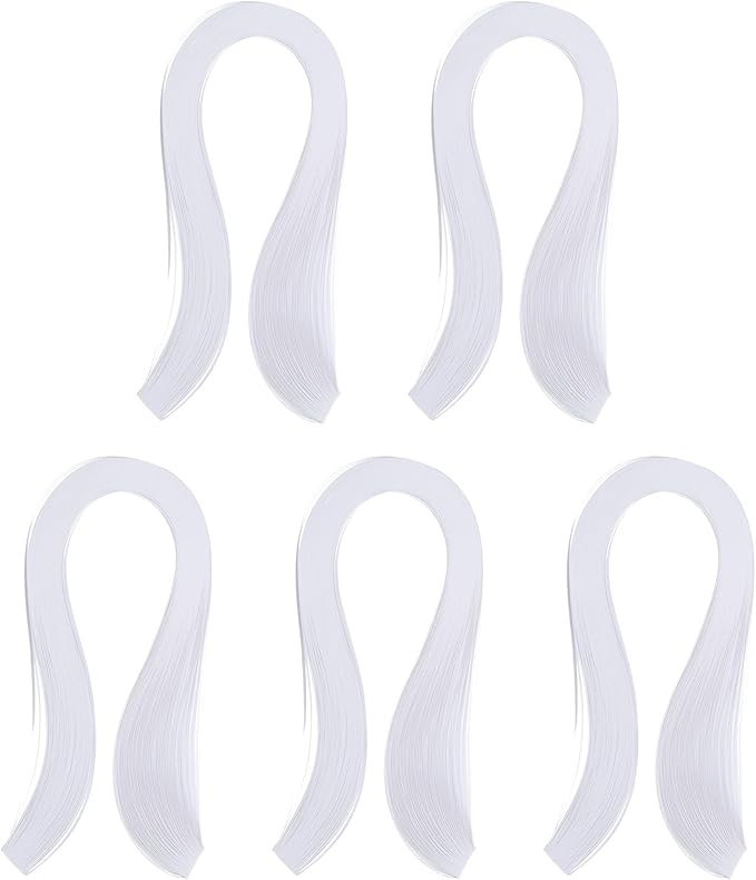 PATIKIL 600pcs Quilling Strips Paper 1/8"(3mm) 39cm Origami Paper Quilling Strip for Art DIY Hand Craft Christmas, White