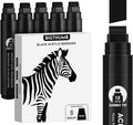 Black Poster Markers Jumbo: 5 Pcs 15mm Wide Tip Thick Acrylic Paint Pen Large Permanent Calligraphy Markers for Rock Painting, Stone, Poster, Canvas, Glass, Wood, Ceramic