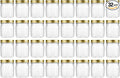 novelinks 8 oz Clear Plastic Jars with Screw-On Lids - BPA-Free Refillable Storage Containers for Slime, Spices, Crafts, Kitchen & Home Organization (32 Pack,Gold)