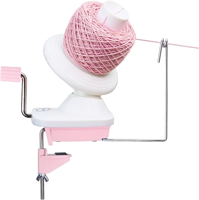 Olikraft Manual Yarn Winder | Yarn Ball Winder, Roller, Baller Crochet Spinner for Crocheting | Clamp for 1 3/4" Surfaces | Create Cakes up to 4oz