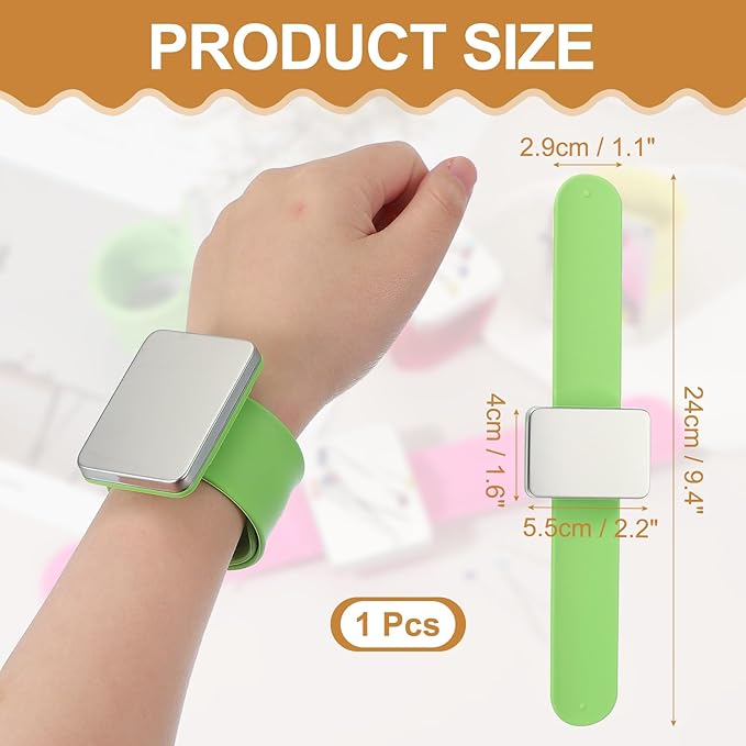 PATIKIL Magnetic Wrist Pin Cushions for Sewing, Magnetic Pin Cushion Magnetic Wrist Gel Band Holder Wristband Pincushion for Sewing Braiding Quilting Hair Clips, Green