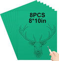 Yeaqee 8 Pcs 8 x 10 Inch Linoleum Block Rubber Carving Block Soft Linocut Blocks Large Linoleum Sheet Unmounted Lino Plates for Engraving Art Project Printmaking Artist Studio Supplies, Green