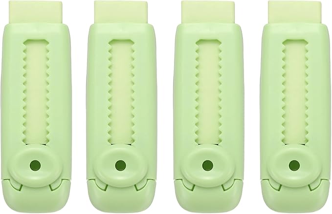 PATIKIL 4 Pack Erasers, Sliding Retractable Eraser Push Pull Cute Pencil Erasers Soft Large Easy to Clean with Plastic Sleeve for Sketching Drawing Artists Teacher Pencils, Cyan