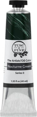 Tusc & Pine Artist Oil Paint - Nocturne Green, 40 ml, Non-Yellowing, Rich & Creamy Consistency, Maximum Pigment Load, Small Batch Milled Oil Paints Made in the USA for Professional Artists
