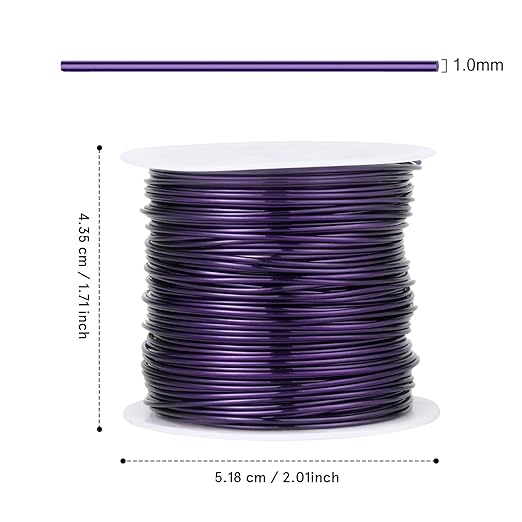 49FT Jewelry Wire 18 Gauge Tarnish-Resistant Copper Beading Wires Roll Bulk for DIY Crafts Jewelry Making, Purple Wire