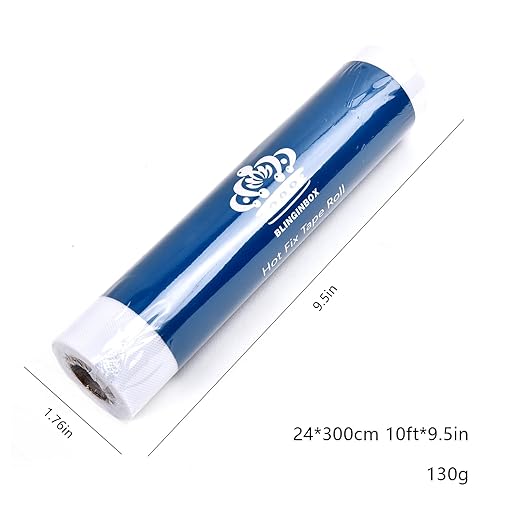 Blinginbox Hotfix Tape,Hot Fix Rhinestones Transfer Film Paper Iron on Rhinestones Transfer Paper.(10ft*9.5in)