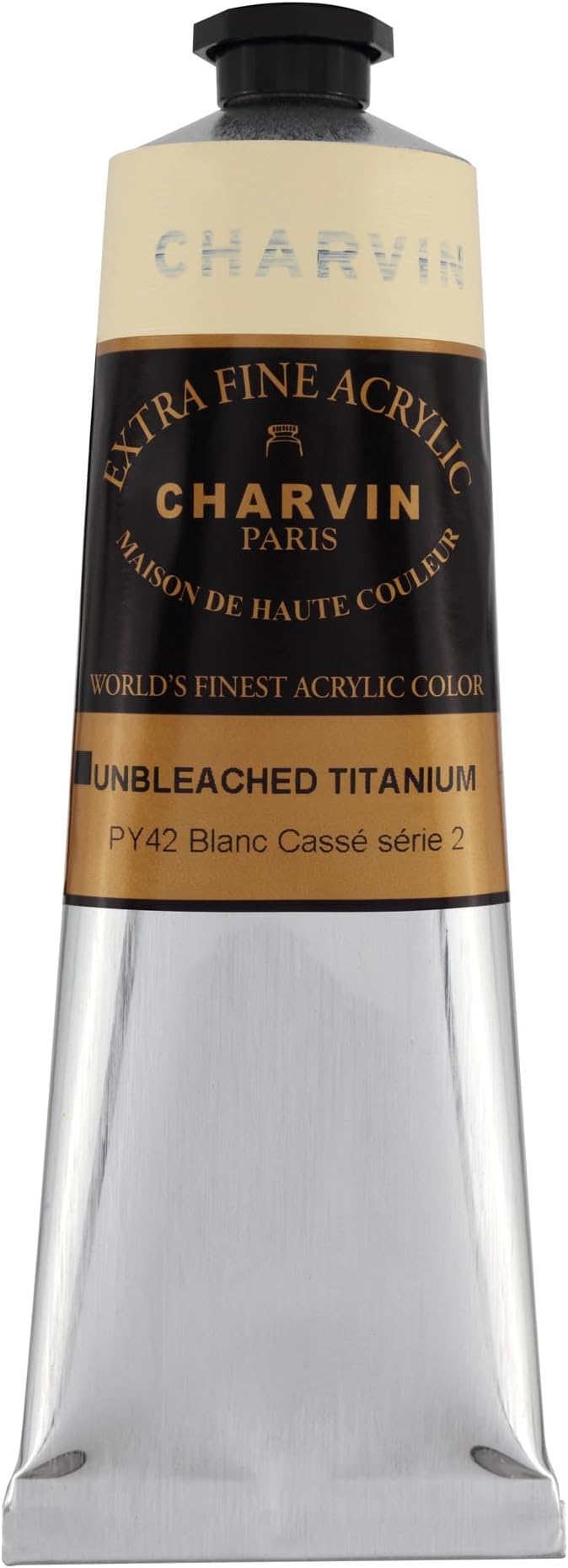 Charvin Extra Fine Professional Acrylic Paint - Unbleached Titanium, 60ml Tube, Triple-Milled, Lightfast Pigments, Open Stock Artist Acrylic Paints in Nature-Inspired Hues