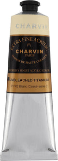 Charvin Extra Fine Professional Acrylic Paint - Unbleached Titanium, 60ml Tube, Triple-Milled, Lightfast Pigments, Open Stock Artist Acrylic Paints in Nature-Inspired Hues