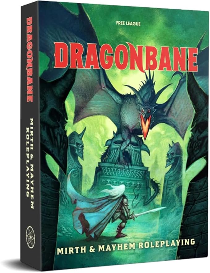 Free League Publishing Dragonbane: Mirth & Mayhem Roleplaying Game Core Set, Includes Dice, Rulebook, Adventures, Map, and More, RPG Tabletop Board Game for Adults, Family, Teens 13+