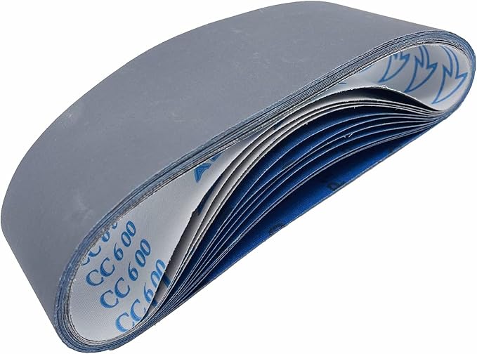 Sanding Belts 3 x 21 Inch Silicon Carbide Sander Paper - 4 PCS Each of 600, 800,1000 Fine Grits Assortment Kit for 3X21 Belt Sander, 12-Pack (3x21 inch)