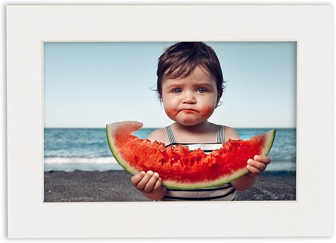 5.5x8.5 Mat for 8.5x11 Frame - Precut Mat Board Acid-Free Textured White 5.5x8.5 Photo Matte For a 8.5x11 Picture Frame, Matboard for Family Photos, Show Kits, Art, Picture Framing, Pack of 1 Mat