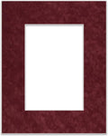 8x10 Mat Bevel Cut for 6x8 Photos - Acid Free Dark Red Suede Precut Matboard With Backing Board and Crystal Clear, Self Seal Photo Mat Bag - For Pictures, Photos, Framing - 4-ply Thickness