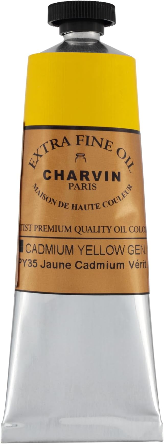 Charvin Extra Fine Oil Paint, Cadmium Yellow Medium 60 mL - Triple-Milled, Rich Texture, Poppy Oil-Based, Light-Fast, Handmade, Archival Quality