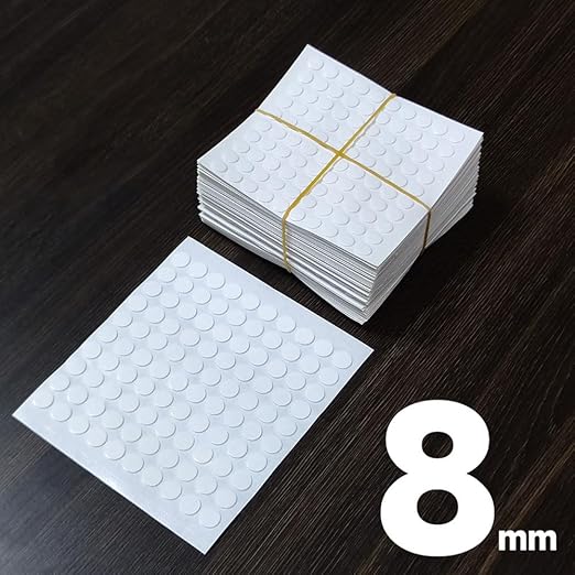 1000 Pcs False Tip Double Sided Adhesive Dots, 8mm/0.31" Pre-Cut Removable Round Putty, Waterproof Tapes No Trace Sticky Putty for Nail Art Holder and Festival Decoration