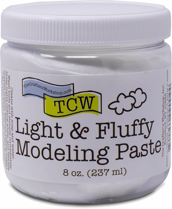 The Crafter's Workshop Modeling Paste for Textured Art - Dimensional Paste for Stenciling, Acrylic Painting - Boutique Quality, 8 oz Jar