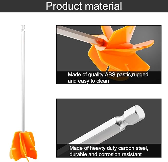 New Design Paint Mixer Drill Attachment with 1/4"Hex Shank Adapt to Quick Chuck Drill,Multipurpose Paint Stirrer for Liquids that Require Constant Stirring(Resin,Epoxy,Paint and etc.)