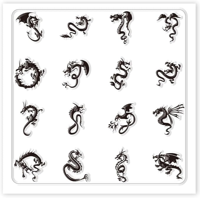 CHGCRAFT Dragon Polymer Clay Texture Sheets Clear Clay Silicone Texture Sheets Silicone Texture Stamp Sheets for DIY Crafts Projects and Making Earrings Jewerly, 5.5x5.5inch
