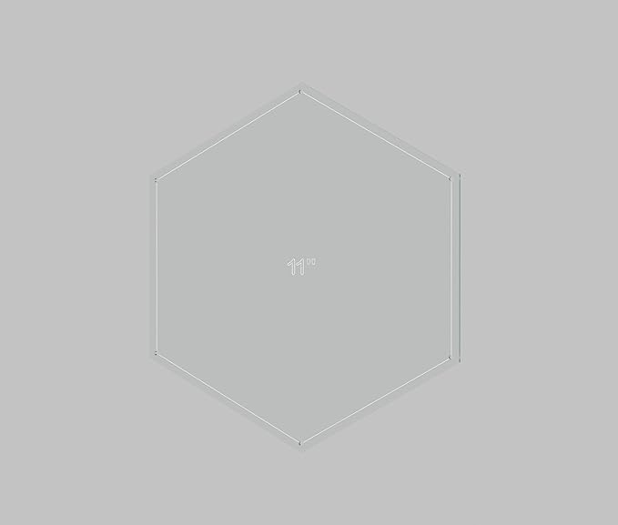 Hexagon Quilting Template Set - 1", 2", 3", 4", 5", 6", 7", 8", 9", 10", 11", 12" with 1/4" Seam Allowance - Durable Acrylic Templates for Quilting, Patchwork, Crafting, & Sewing Projects