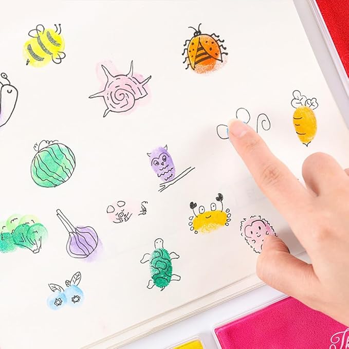 GTLZLZ Large Ink Pad for Rubber Stamps, 5" x 4" Washable Craft Stamp Pad for Kids, Fingerprint Ink Pad for Paper, Scrapbooking, Wood Fabric (Purple)