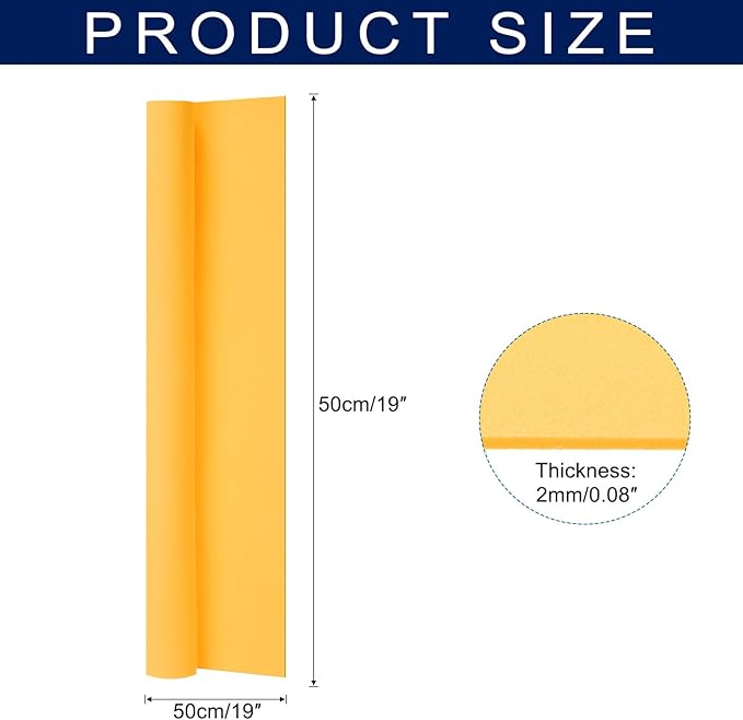 MECCANIXITY Foam Sheets Crafts 19x19 Inch 2mm EVA Craft Foam Paper Foam Sheets for Crafts Projects DIY Cosplay Modeling, Gold