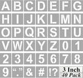 Alphabet Letter and Number Stencils 3 Inch - 40 Pack Letters and Numbers Stencil Templates with Signs for Painting on Wood, Reusable Number and Letter Stencils for Chalkboard Signs & Wood Wall Art