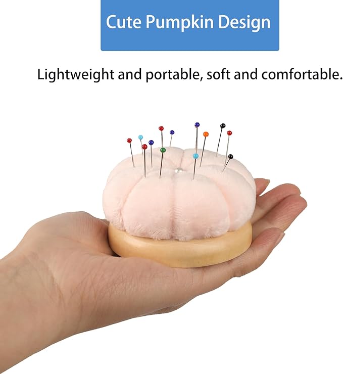 Hilltian Magnetic Pin Cushion Wrist with Pin Cushion for Sewing, Magnetic Pin Holder Wristband, Wooden Base Sewing Pincushion for Sewing Quilting