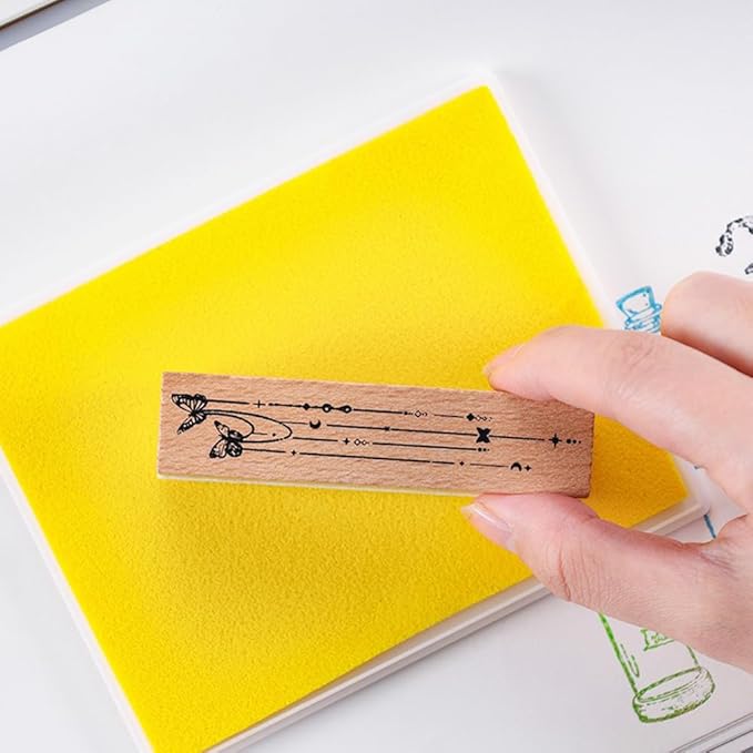 GTLZLZ Large Ink Pad for Rubber Stamps, 5" x 4" Washable Craft Stamp Pad for Kids, Fingerprint Ink Pad for Paper, Scrapbooking, Wood Fabric (Coffee)