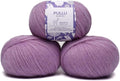 Pullu - Baby Alpaca Merino Wool Yarn Set of 3 Skeins (150 Grams) Worsted Weight - Sourced Directly from Peru - Heavenly Soft and Perfect for Knitting and Crocheting (Lavender Fields)