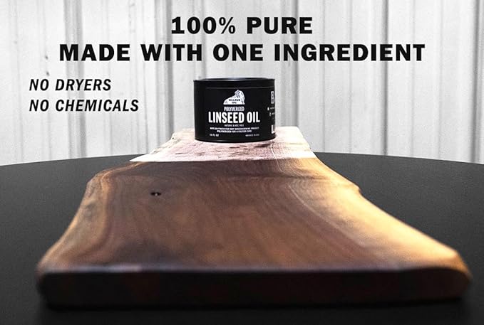 Walrus Oil - Polymerized Linseed Oil. 100% Natural, VOC-Free, Fast Curing Wood Sealer. Food-Contact Safe, 16oz Can