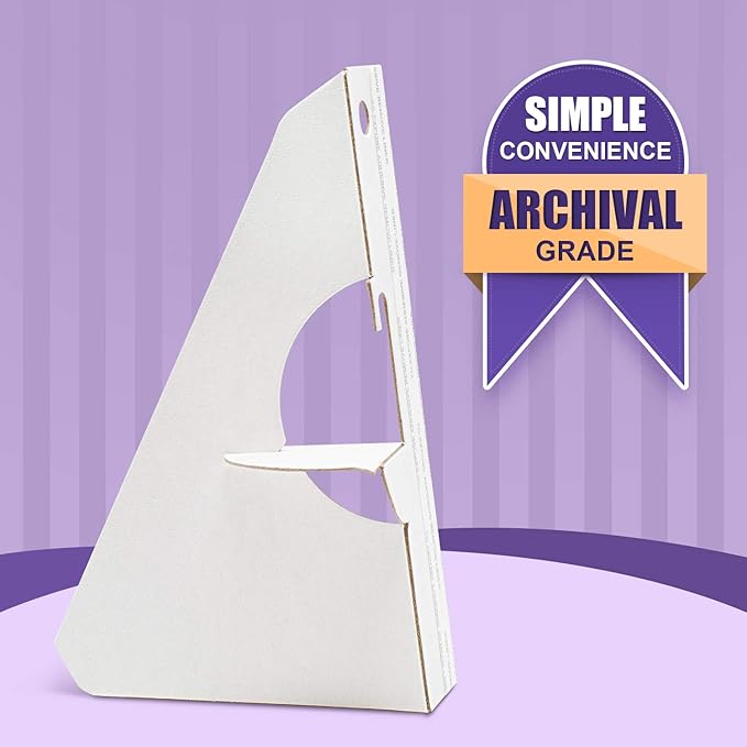 Golden State Art, 5 Inch Self Stick Easel Back, Cardboard Stand, Single Wing, Archival Quality, Display Posters Pictures Brochures, Easy and Fast Application (Pack of 50) White, Made in USA