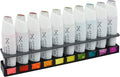 Artfinity Alcohol Ink Sweet Tooth Set of 10 Colors (25 ml) with Free Acrylic Stand - for Painting or Alcohol Marker Refill Ink, Acid-Free, Fast-Drying, Permanent, Transparent, Swatch Template