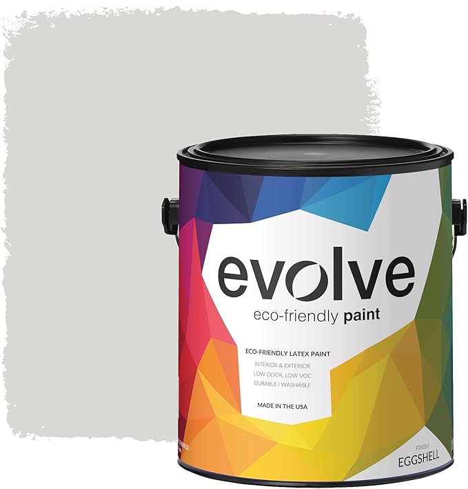 EVOLVE Paint & Primer: Environment-friendly, Low Sheen with One-coat Coverage for Interior & Exterior surfaces (Morning Frost, 1-Gallon)