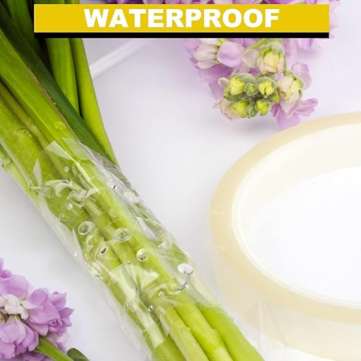 2Packs Clear Floral Tape - 1/4" Wide Floral Vase Tape, Clear Waterproof Floral Tape for Fresh Flower Bouquets and Flower Arrangements Crafts (0.25inch*2Packs)