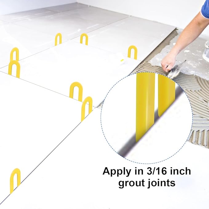 DGSL Tile Leveling System Tile Spacers 3/16 Inch, 300 pieces Horseshoe Shim U Shape Plastic Tile Leveling Clips for Various Types of Tile Leveling