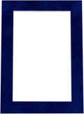 8.5x11 Mat Bevel Cut for 7x9 Photos - Acid Free Brooke Blue Suede Precut Matboard With Backing Board and Crystal Clear, Self Seal Photo Mat Bag - For Pictures, Photos, Framing - 4-ply Thickness