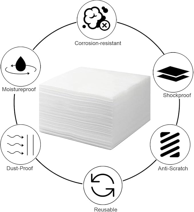 100 Pack Foam Wrap Sheets for Packing Storage Shipping Moving Supplies, Cushion Foam Wrap Packing Foam for Dishes, China, Glass and Furniture (12”x12”)