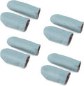 Mayboos 4 Pairs Leather Finger Protector Needle Felting Knitting Finger Thimble Guards Tools for Hand Craft Sewing Needlework Handmaking(Random Color)
