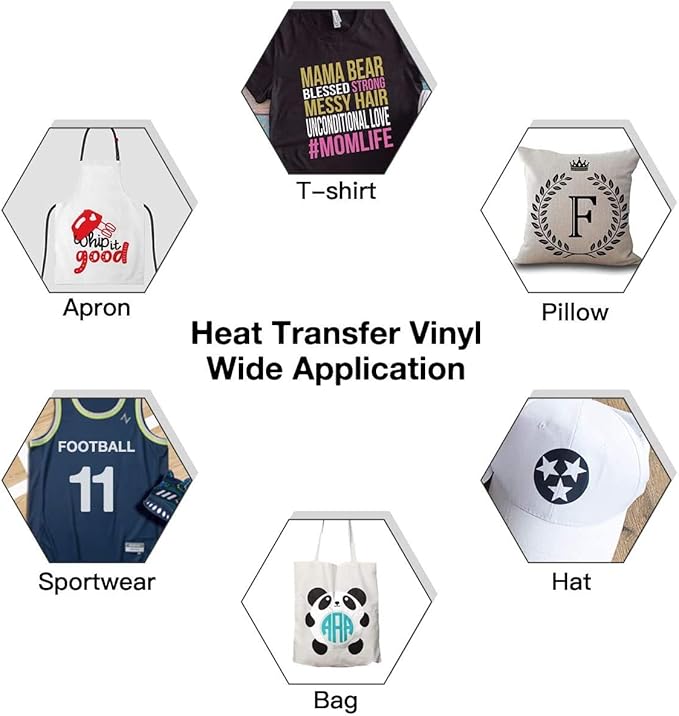 JANDJPACKAGING HTV Heat Transfer Vinyl Bundle - 12" x 5ft HTV Vinyl Rolls for All Cutting Machines 12Pack Assorted Colors Iron on Vinyl Bundle