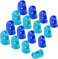 Wisdompro 16 Pcs Finger Tips, 4 Sizes Silicone Thimble Fingertip Grips Thumb Protectors Pads Cover for Hand Sewing, Paper Sorting, Page Turning, Money Counting, Guitar Playing - Blue, Aqua
