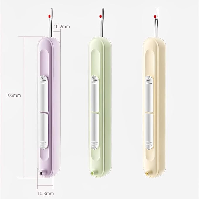 Upgraded 2 in 1 Automatic Needle Threaders Seam Ripper,Quilting Supplies Sewing Kit,Quick Sewing Machine Loop Needle Threaders (2PCS-Yellow,Purple)