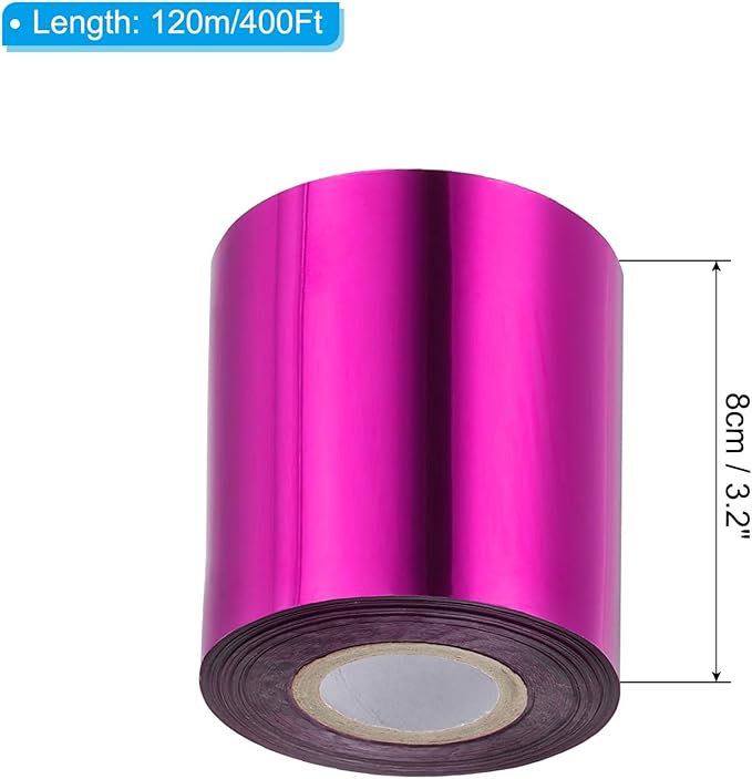 PATIKIL 3.2"x400Ft Hot Stamping Foil Paper,Heat Transfer Hot Stamping Paper Foil Roll for Leather DIY Logo Decor Craft Gift Card Package Scrapbook,Purple