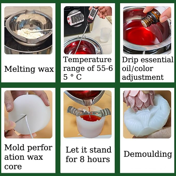 3D Lotus Candle Molds for Candle Making Supplies Flower Silicone Mold for Scented Candles Soap Making DIY Plaster Aromatherapy Candles Home Decor Floral Silicone Molds for Resin Epoxy Cement Gypsum