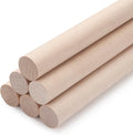 3/4 x 12 Wooden Dowels Wooden Sticks for Crafts, 6 PCS Macrame Wood Dowel Rods, Unfinished Hard Wood Sticks for Crafting, Arts and DIYers, Tiered Cake Support and Wedding Ribbon Wands