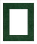 8x10 Mat Bevel Cut for 6x8 Photos - Acid Free Green Suede Precut Matboard With Backing Board and Crystal Clear, Self Seal Photo Mat Bag - For Pictures, Photos, Framing - 4-ply Thickness
