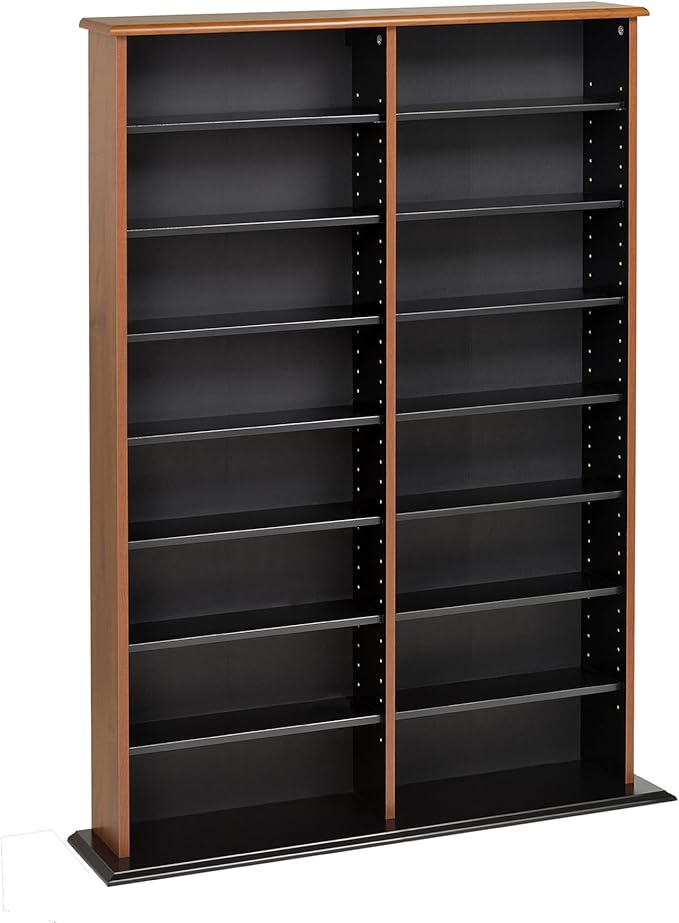 Prepac 2 Column Display Cabinet Media Storage, 38.75" Wide, Cherry