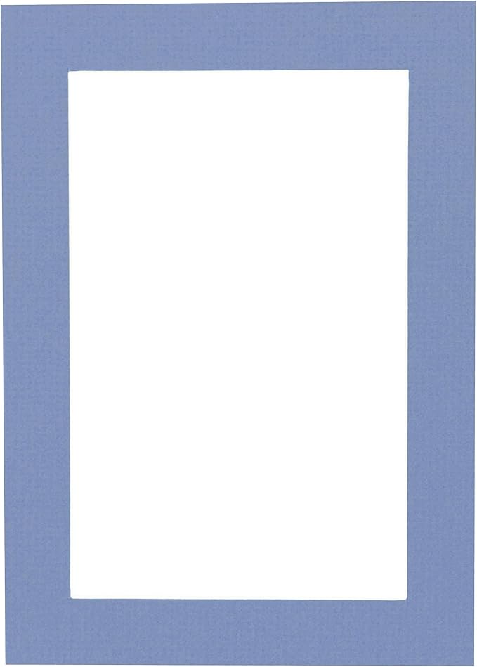 Pack of 25 Acid Free 8.5x11 Mats Bevel Cut for 7x9 Photos - Brittany Blue Precut Matboards For Pictures, Photos, Framing - 4-ply Thickness