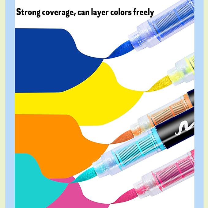 Acrylic Paint Markers Pens, 48 Vivid Colors Acrylic Markers Set,Direct Liquid Type, Stackable Color, Odorless Soft Head，Markers for School，Tooli Art ，Fabric & Creative Crafts (48)