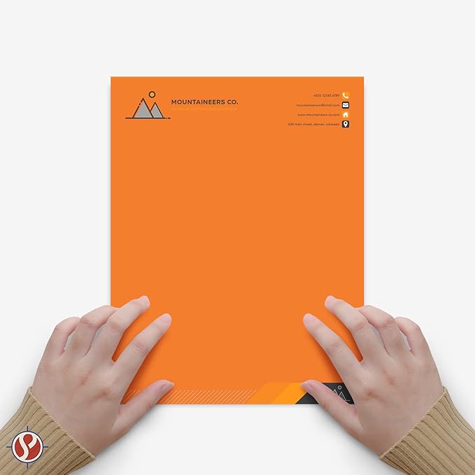 8.5 x 11" Orange Color Paper Smooth, for School, Office & Home Supplies, Holiday Crafting, Arts & Crafts | Acid & Lignin Free | Regular 20lb Paper - 100 Sheets