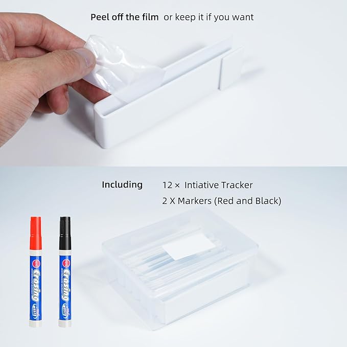 White Acrylic Erasable Screen Top Initiative Trackers 12PCS for DND, Other Tabletop RPG Game Accessories